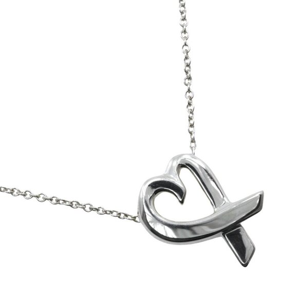 TIFFANY&Co. Loving heart Necklace Paloma Picasso Silver925 heart 2.8g Women - Picture 1 of 10